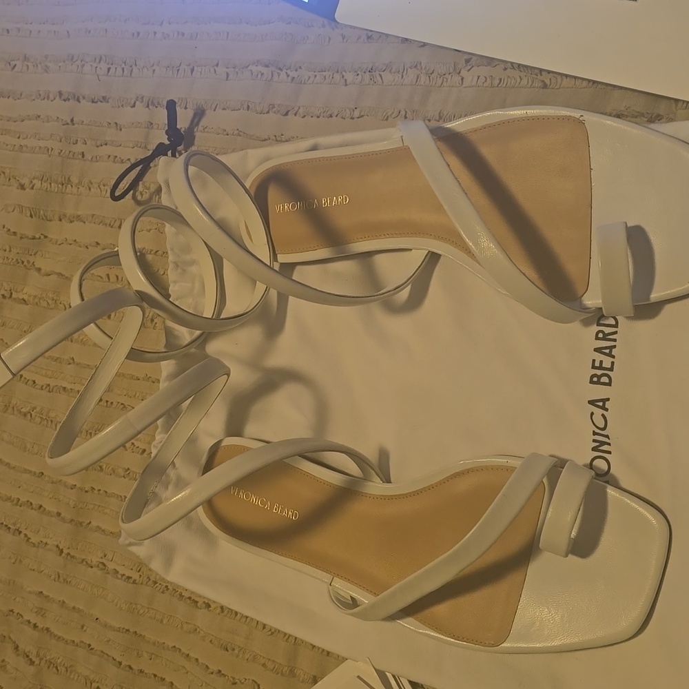 Veronica Beard White Strappy Sandals